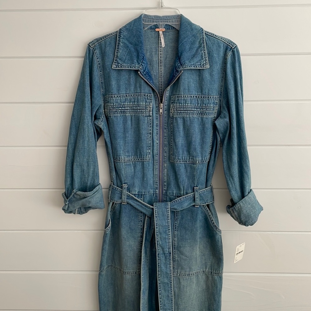 NWT Free People Denim Jumpsuit Size 4